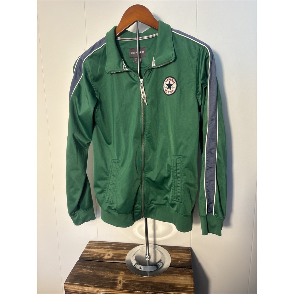 Converse All Star Track Jacket Green Classic Y2K XL Boys 13-15 Years Full Zip